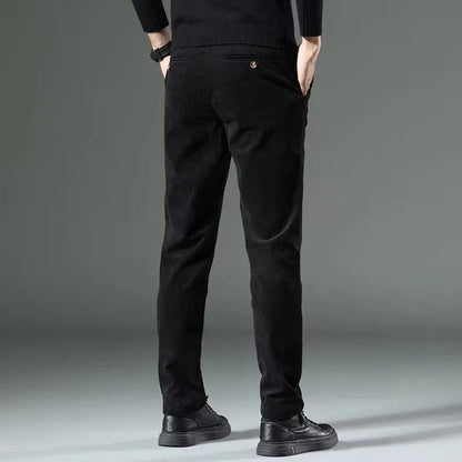 Men's Slim Fit Pants Vertical Texture Casual Smart Casual Everyday Trousers