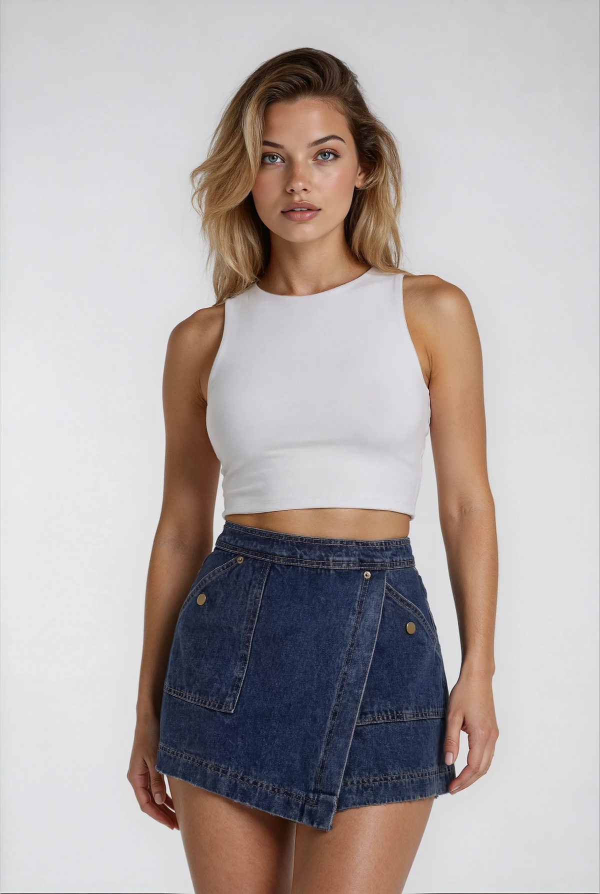 Holly | Denim Mini Skort