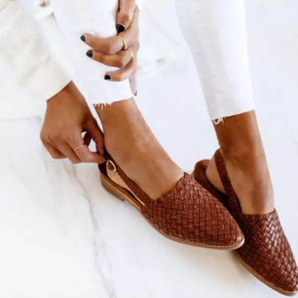Women's Braided Slingback Ballerinas Spring Casual Flat Shoes