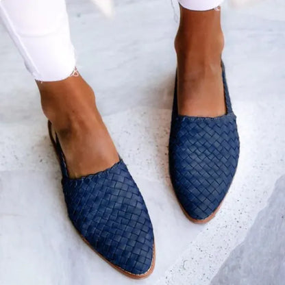 Women's Braided Slingback Ballerinas Spring Casual Flat Shoes