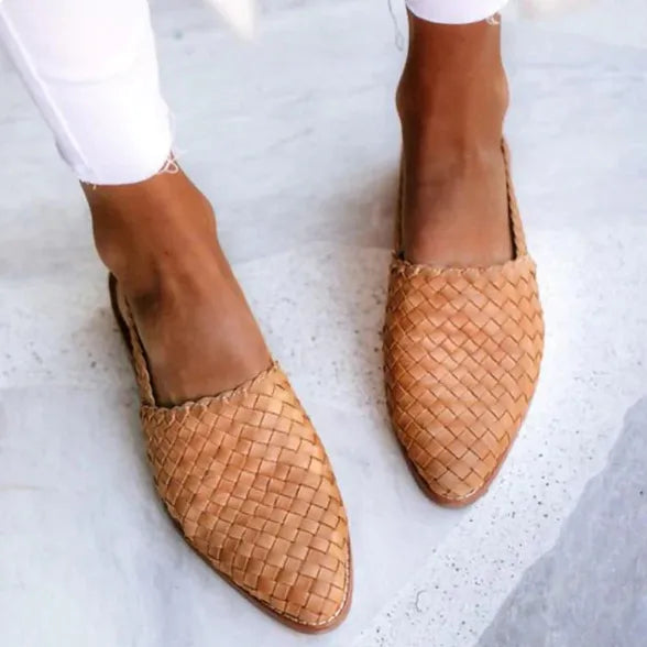 Women's Braided Slingback Ballerinas Spring Casual Flat Shoes