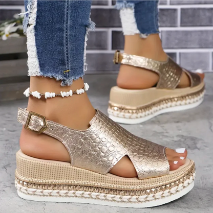 Women's Orthopedic Wedge Sandals Platform Strappy Comfort Casual