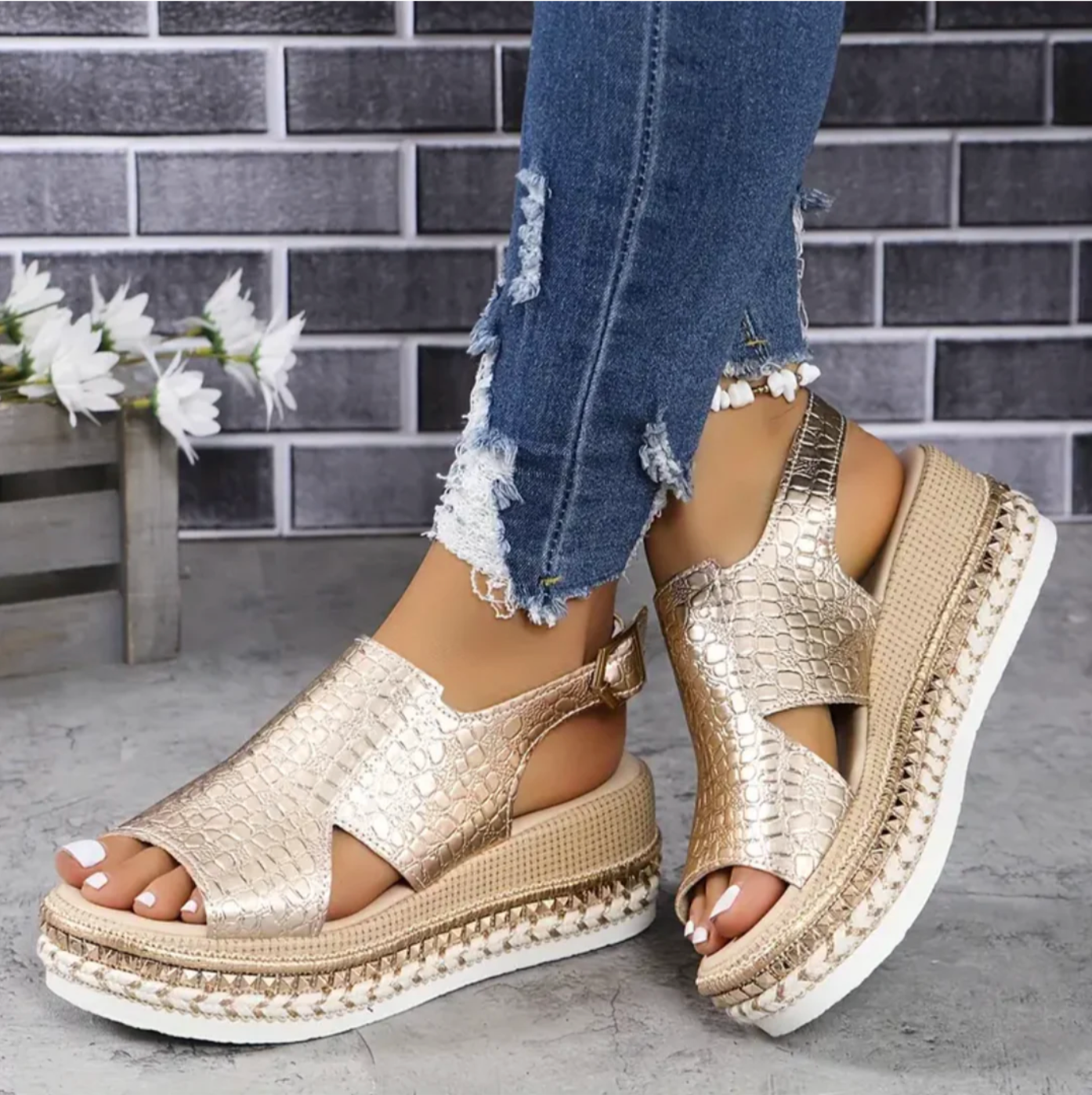 Women's Orthopedic Wedge Sandals Platform Strappy Comfort Casual