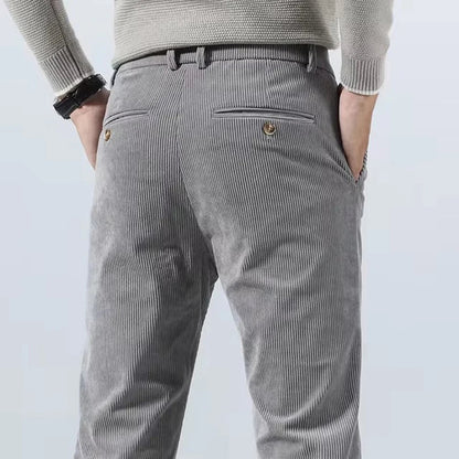 Men's Slim Fit Pants Vertical Texture Casual Smart Casual Everyday Trousers