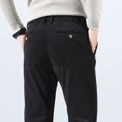 Men's Slim Fit Pants Vertical Texture Casual Smart Casual Everyday Trousers