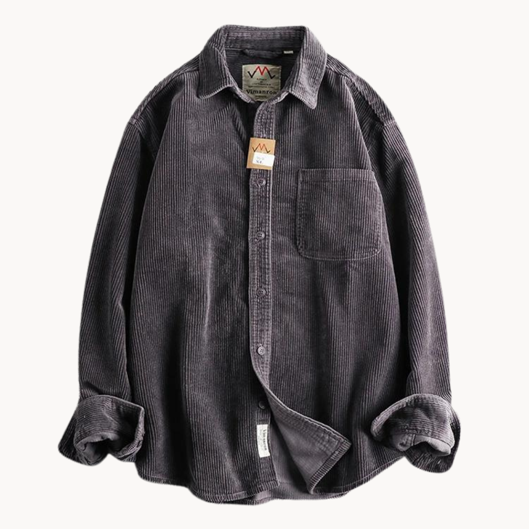 Men's Corduroy Shirt Jacket Button Front Overshirt Relaxed Fit