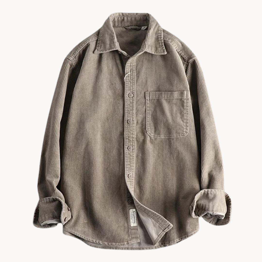 Men's Corduroy Shirt Jacket Button Front Overshirt Relaxed Fit