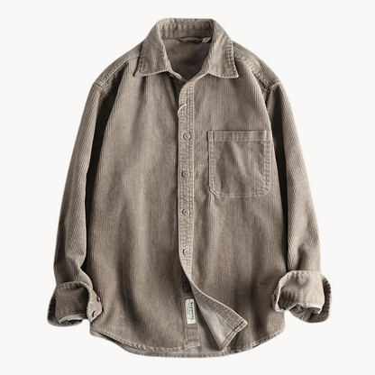 Men's Corduroy Shirt Jacket Button Front Overshirt Relaxed Fit