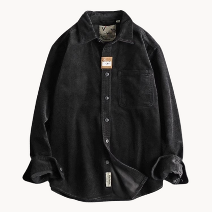 Men's Corduroy Shirt Jacket Button Front Overshirt Relaxed Fit