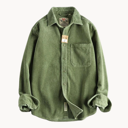Men's Corduroy Shirt Jacket Button Front Overshirt Relaxed Fit