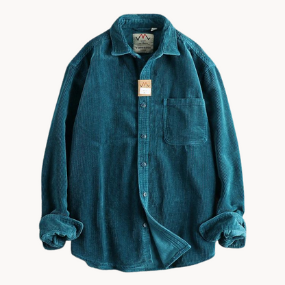 Men's Corduroy Shirt Jacket Button Front Overshirt Relaxed Fit