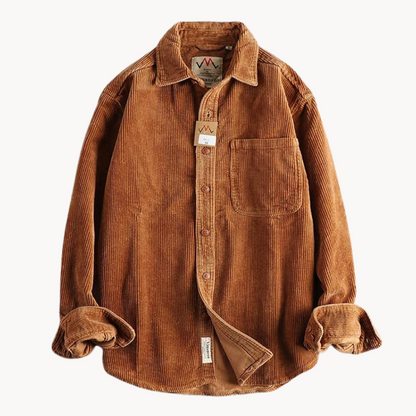 Men's Corduroy Shirt Jacket Button Front Overshirt Relaxed Fit