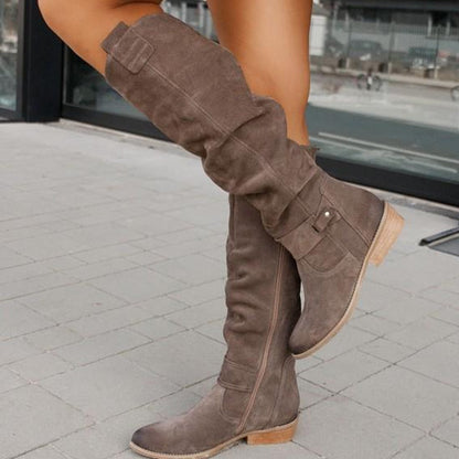 Women's Knee High Boots Block Heel Stable Comfortable Office Casual