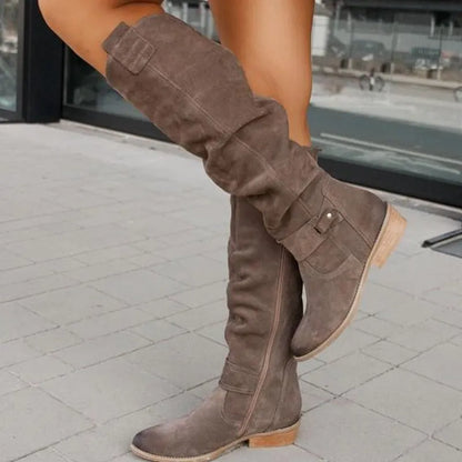 Women's Knee High Boots Block Heel Stable Comfortable Office Casual
