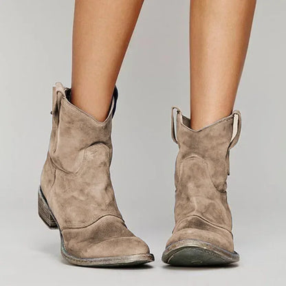 Western Ankle Boots Short Shaft Slip-On Casual Everyday Footwear