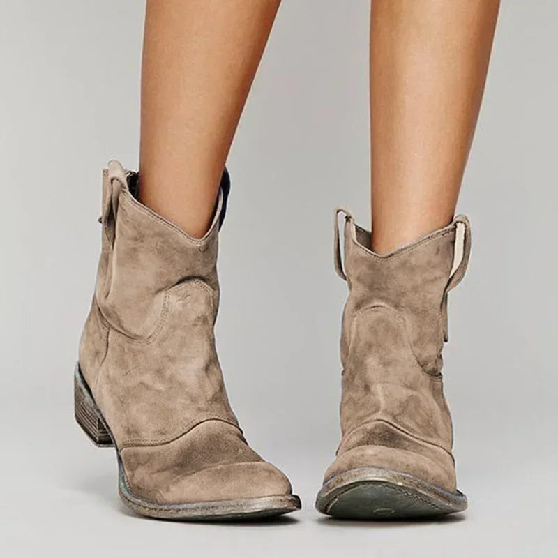Western Ankle Boots Short Shaft Slip-On Casual Everyday Footwear