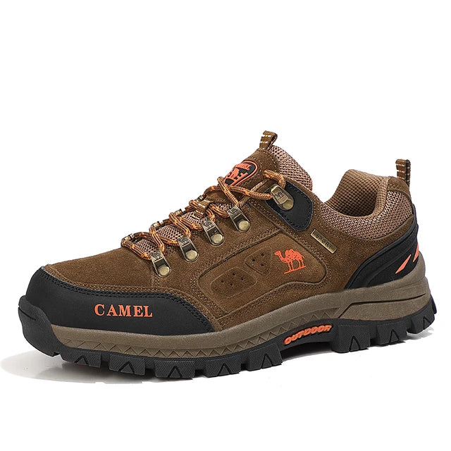 Men's Hiking Boots Lace Up Grip Sole Traction Outdoor Walking Shoes