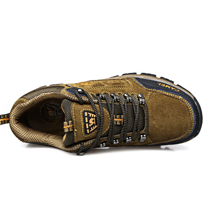 Men's Hiking Boots Lace Up Grip Sole Traction Outdoor Walking Shoes