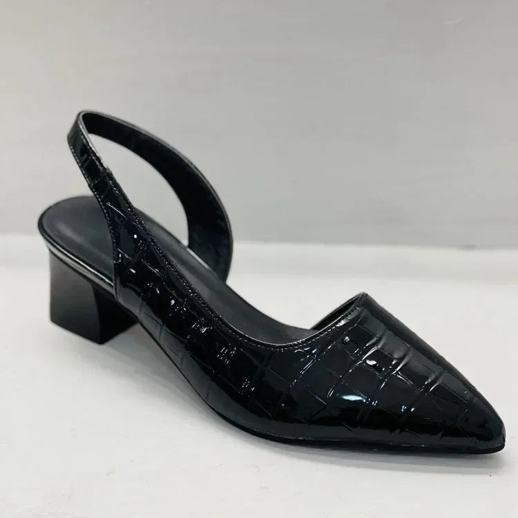 Women's Pointed Toe Pumps Block Heel Slingback Elegant Office Party Shoes