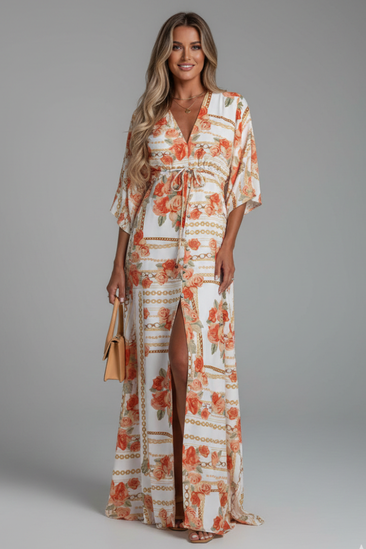Serena Bellini women's maxi dress in Apricot