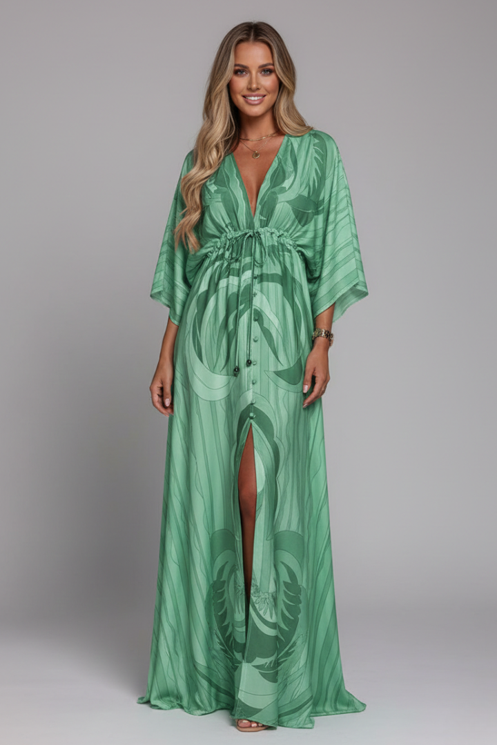 Serena Bellini women's maxi dress in LIght Green