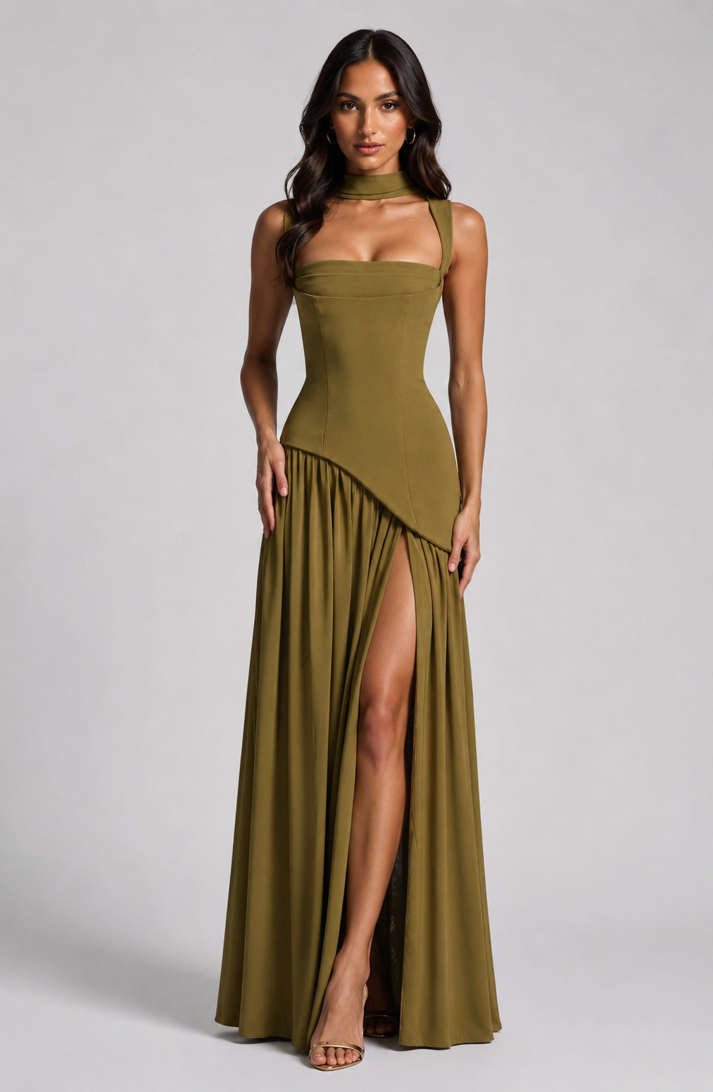 Ines women's maxi dress in Sage Green