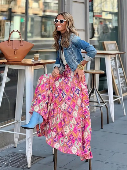 Women's Maxi Skirt in Pink