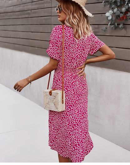Women's Midi Dress Floral Print | Casual Summer