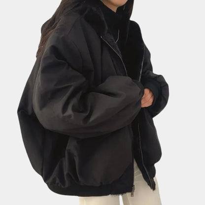 Women's Short Hooded Winter Jacket Padded Warm Insulated Ladies Puffer Coat Casual Everyday Cold Weather Windproof Stylish Outerwear-4