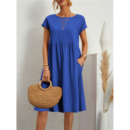 Women's casual midi summer dress in Blue