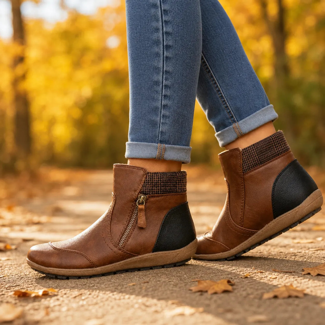 Brown ankle boots - lifestyle view