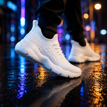 Orthopedic Sneakers Knit Mesh Lace-Up Flexible Cushioned Sole Everyday Comfort