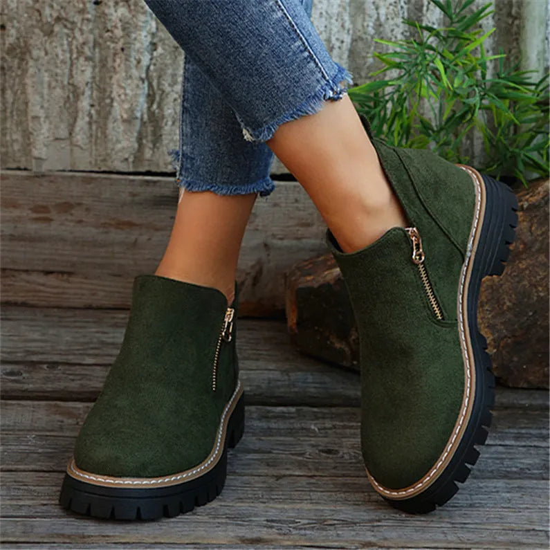Urban Boots Women Waterproof Leather Durable Everyday Casual Comfort