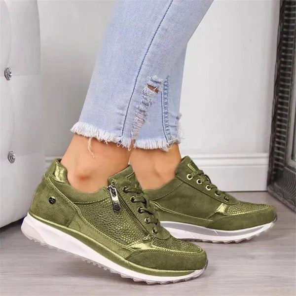 Women's Orthopedic Shoes with Zip Side Comfortable Everyday Sneakers