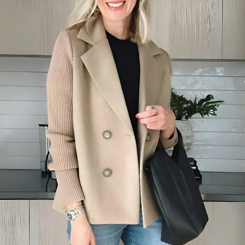 Women's Double Breasted Blazer Notched Lapel Tailored Work Smart Casual