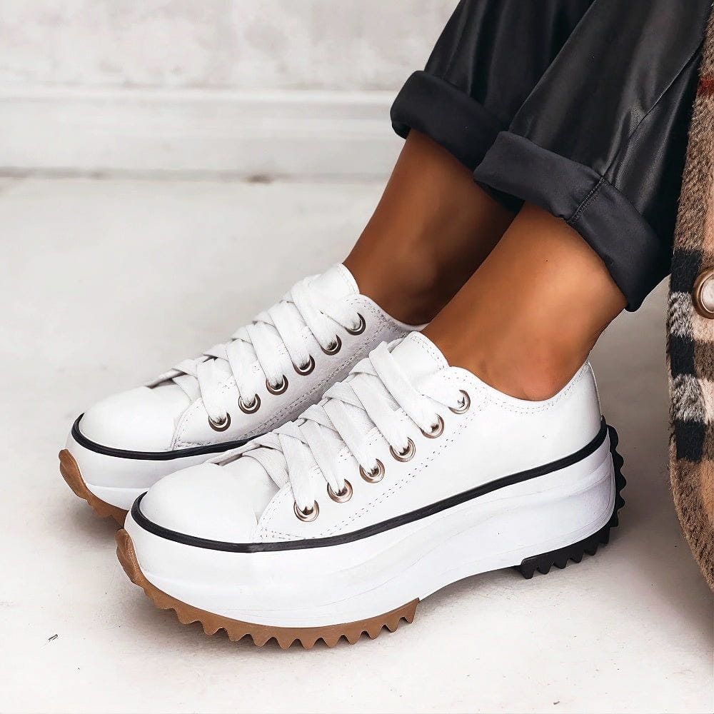 Women's Comfortable Sneaker Thick Heel Stable Everyday Casual Work Shoes
