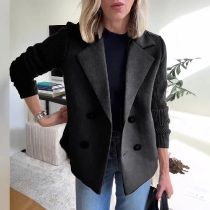 Women's Double Breasted Blazer Notched Lapel Tailored Work Smart Casual