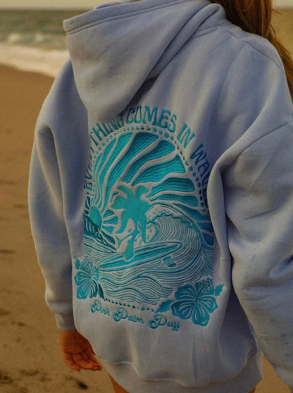 Oversized Surf Hoodie Comfortable Casual Loose Fit Graphic Print