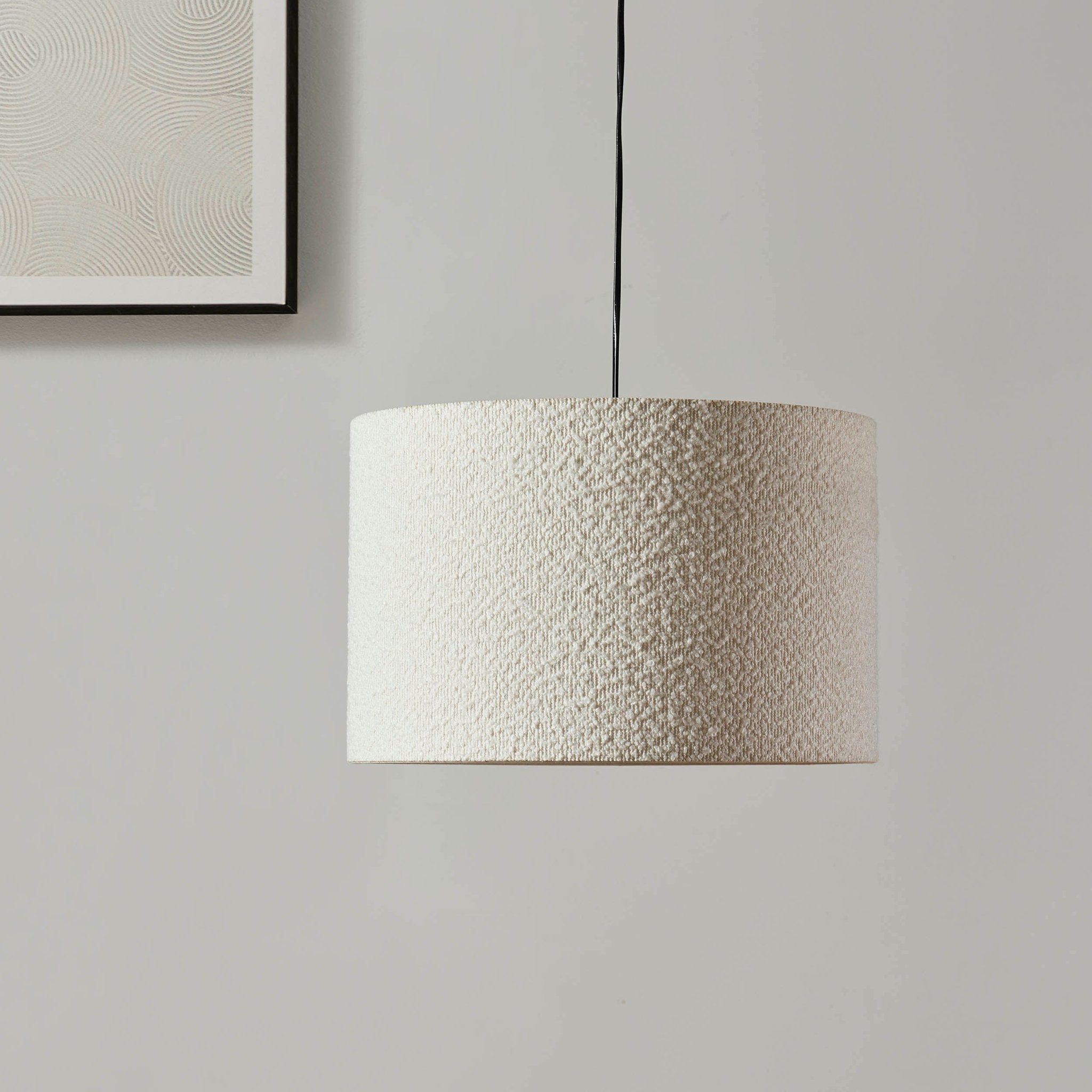 Boucle Ceiling Shade Ecru - Soft Textured Light Shade for Cozy Ambience