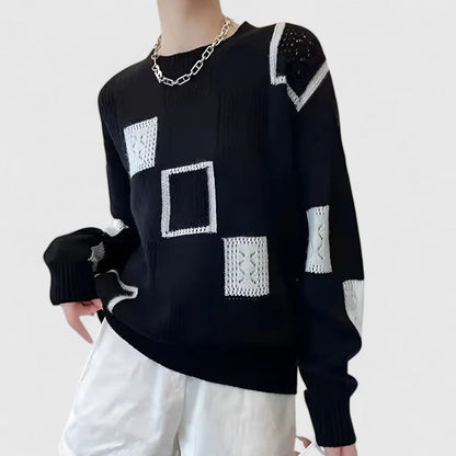 Women's Knit Sweater Openwork Detail Round Neck Everyday Style Casual Top