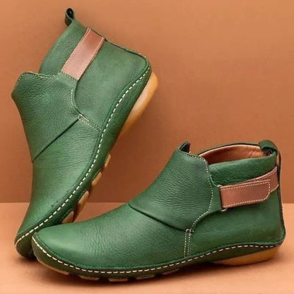 Women's Leather Ankle Boots Elegant Chic Low Heel Everyday Smart Casual