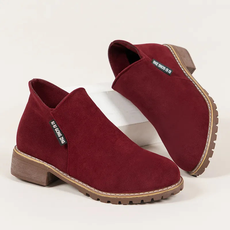 Women's Winter Boots Block Heel Side Zip Ankle Bootie Casual Everyday
