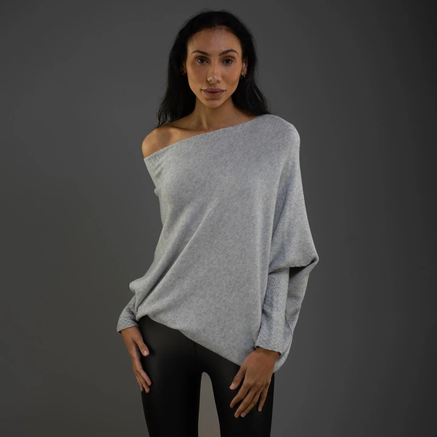Asymmetric Cashmere Blend Jumper Women Elegant Comfortable Soft Knit