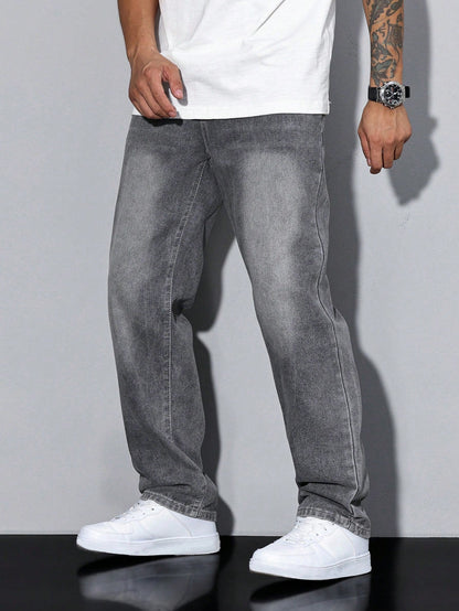Men's Wide Leg Jeans Casual Winter Style Relaxed Fit Comfortable