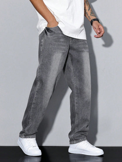 Men's Wide Leg Jeans Casual Winter Style Relaxed Fit Comfortable