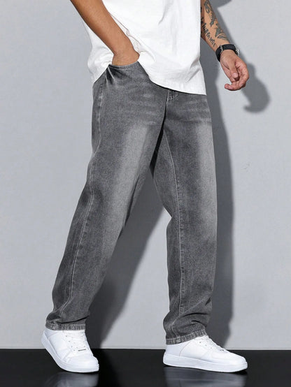 Men's Wide Leg Jeans Casual Winter Style Relaxed Fit Comfortable
