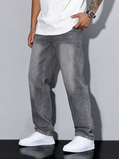 Men's Wide Leg Jeans Casual Winter Style Relaxed Fit Comfortable