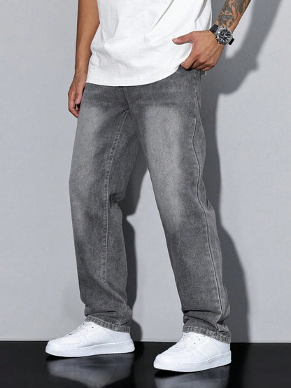 Men's Wide Leg Jeans Casual Winter Style Relaxed Fit Comfortable