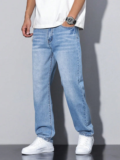 Men's Wide Leg Jeans Casual Winter Style Relaxed Fit Comfortable