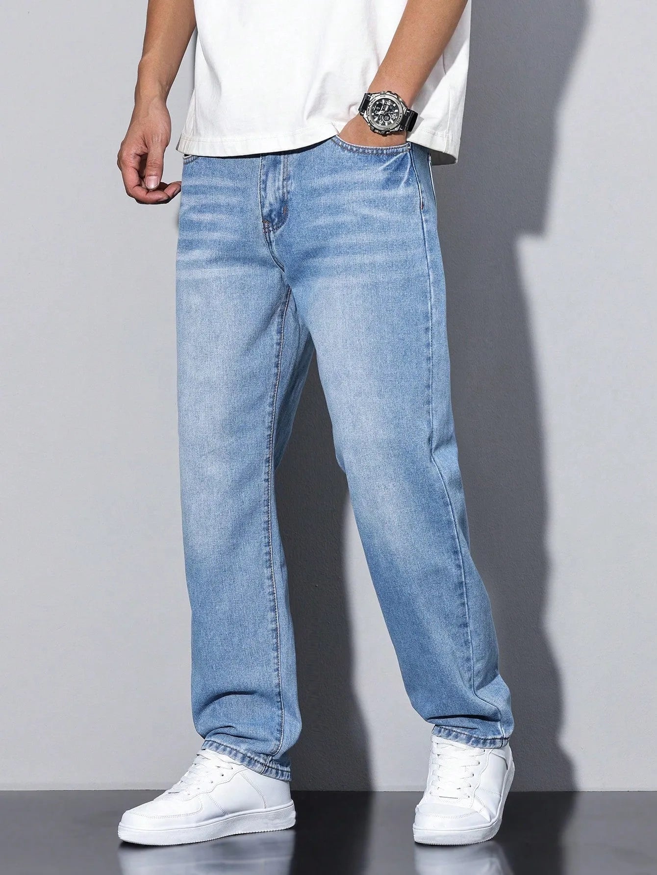 Men's Wide Leg Jeans Casual Winter Style Relaxed Fit Comfortable